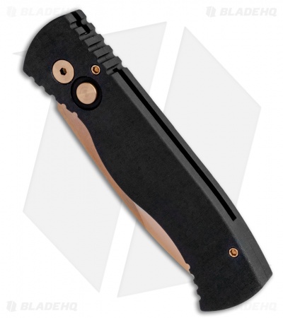 Pro-Tech TR-2 Tactical Response 2 Automatic Knife Black  (3" Rose Gold)